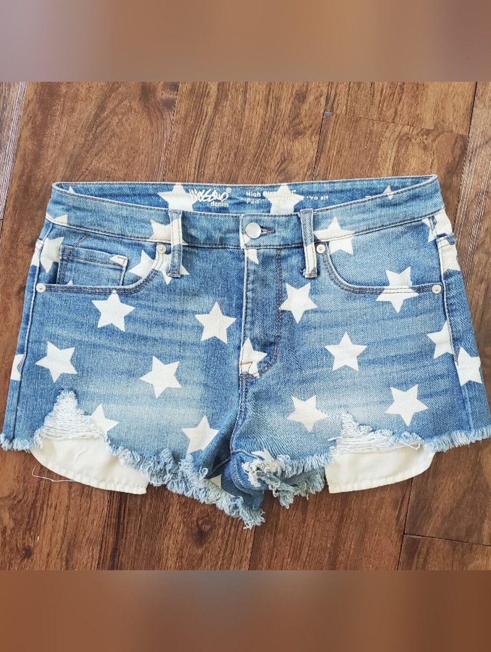 Mossimo by Target, star design denim shorts size 8